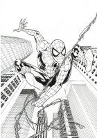 Spider-man Full Figure Commission With Background Page Commission Comic Art