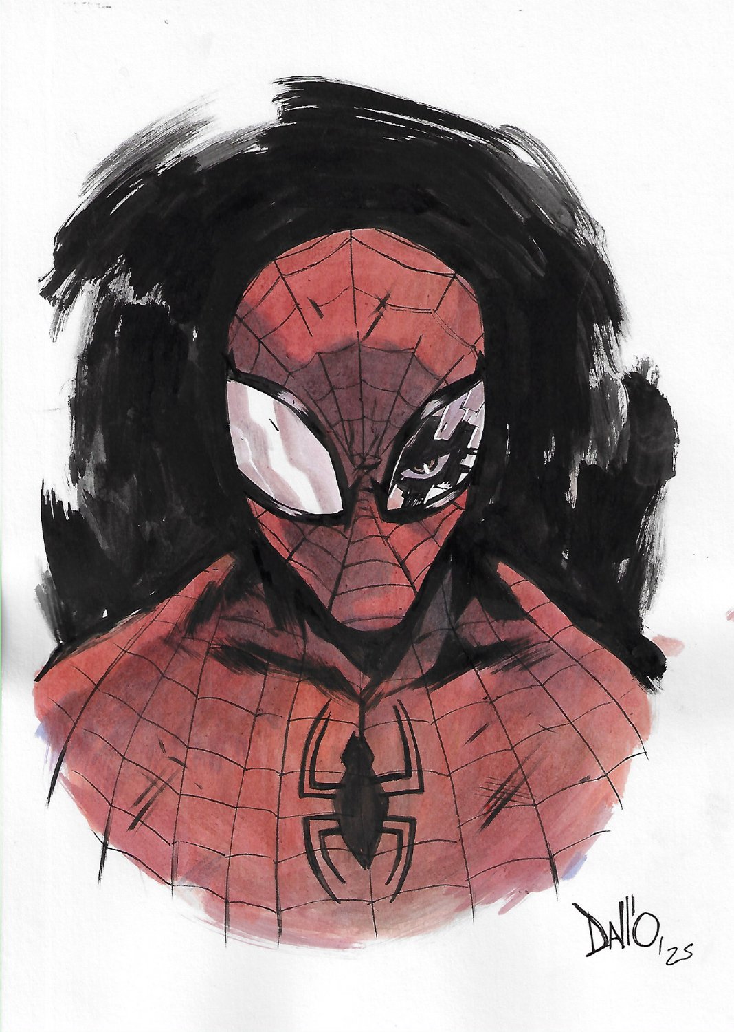Painted Spider-man Bust Illustration