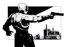 Robo Cop Illustration Page Commission Comic Art